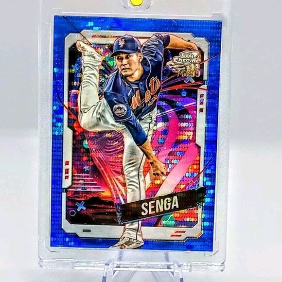2024 Topps Cosmic Chrome - Kodai Senga #156 Blue Moon Refractor SP 79/99 - Picture 3 of 6